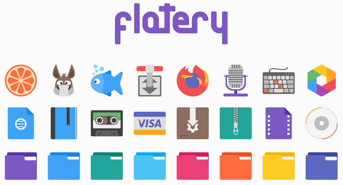 flatery - ein icon thema im flachen stil