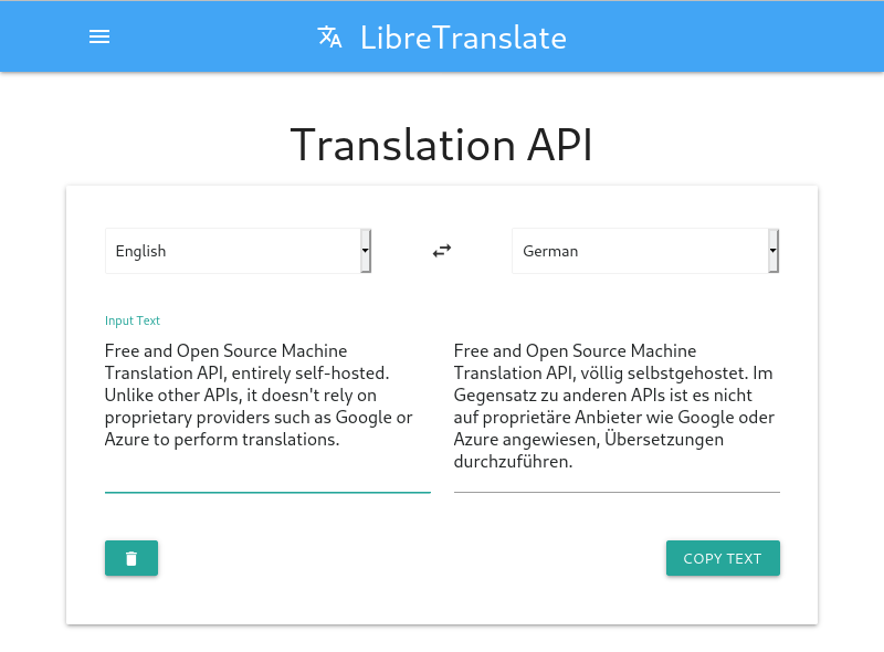 libretranslate - ein freier Übersetzer