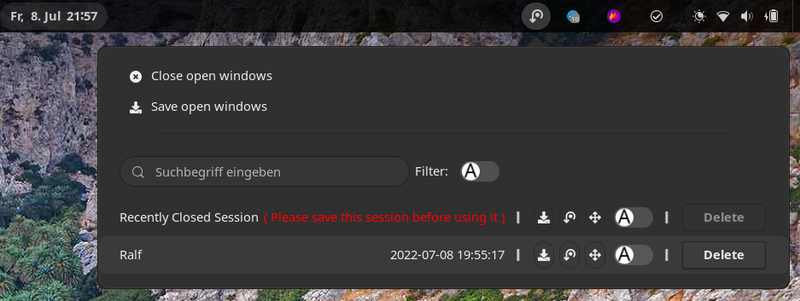 gnome window session manager