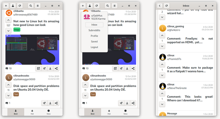 giara, eine reddit-app für den linux desktop