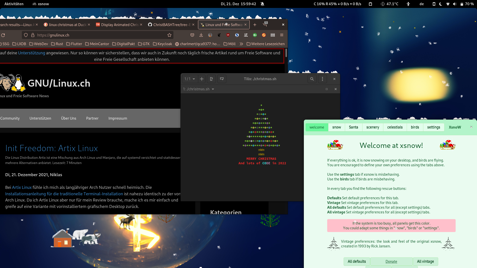 weihnachtliche atmosphäre für euren linux-desktop