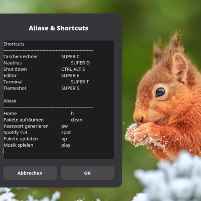 zeige mir meine aliase und tastenkürzel