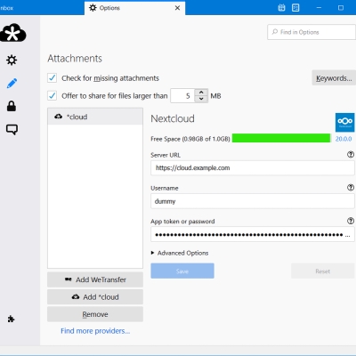 video: thunderbird filelink mit der eigenen nextcloud für große dateianhänge