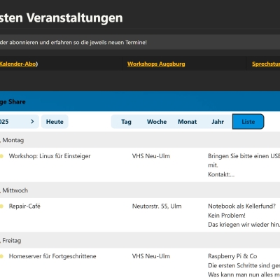 nextcloud-kalender per homepage zur verfügung stellen