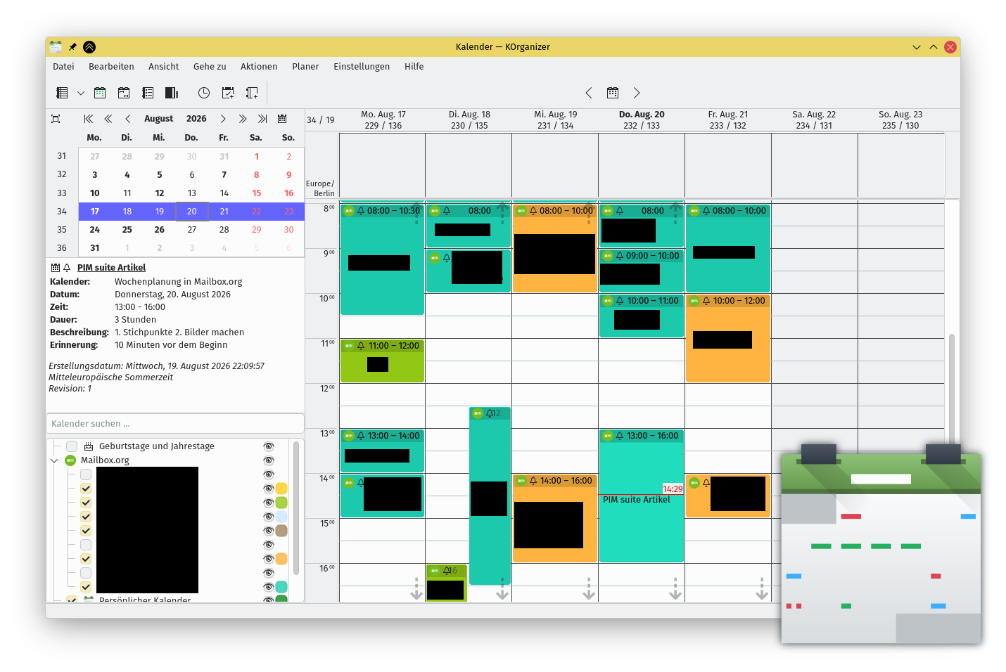 serie - pim: kde 4 - korganizer